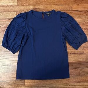 J. Crew Puff Sleeve Eyelet Top